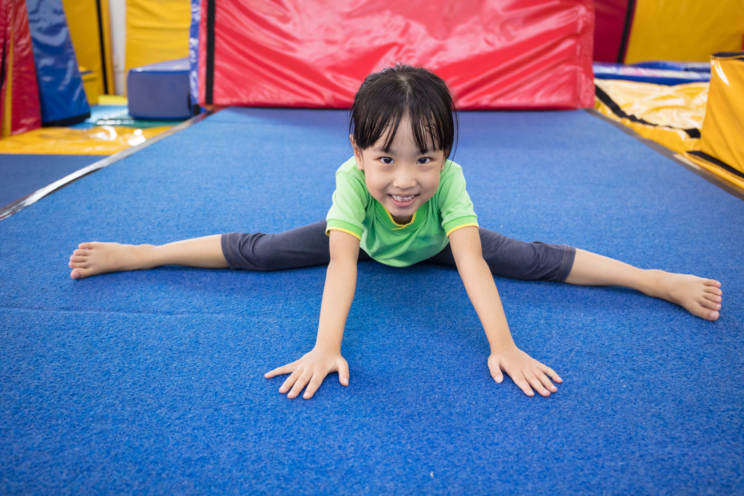 young girl stretching